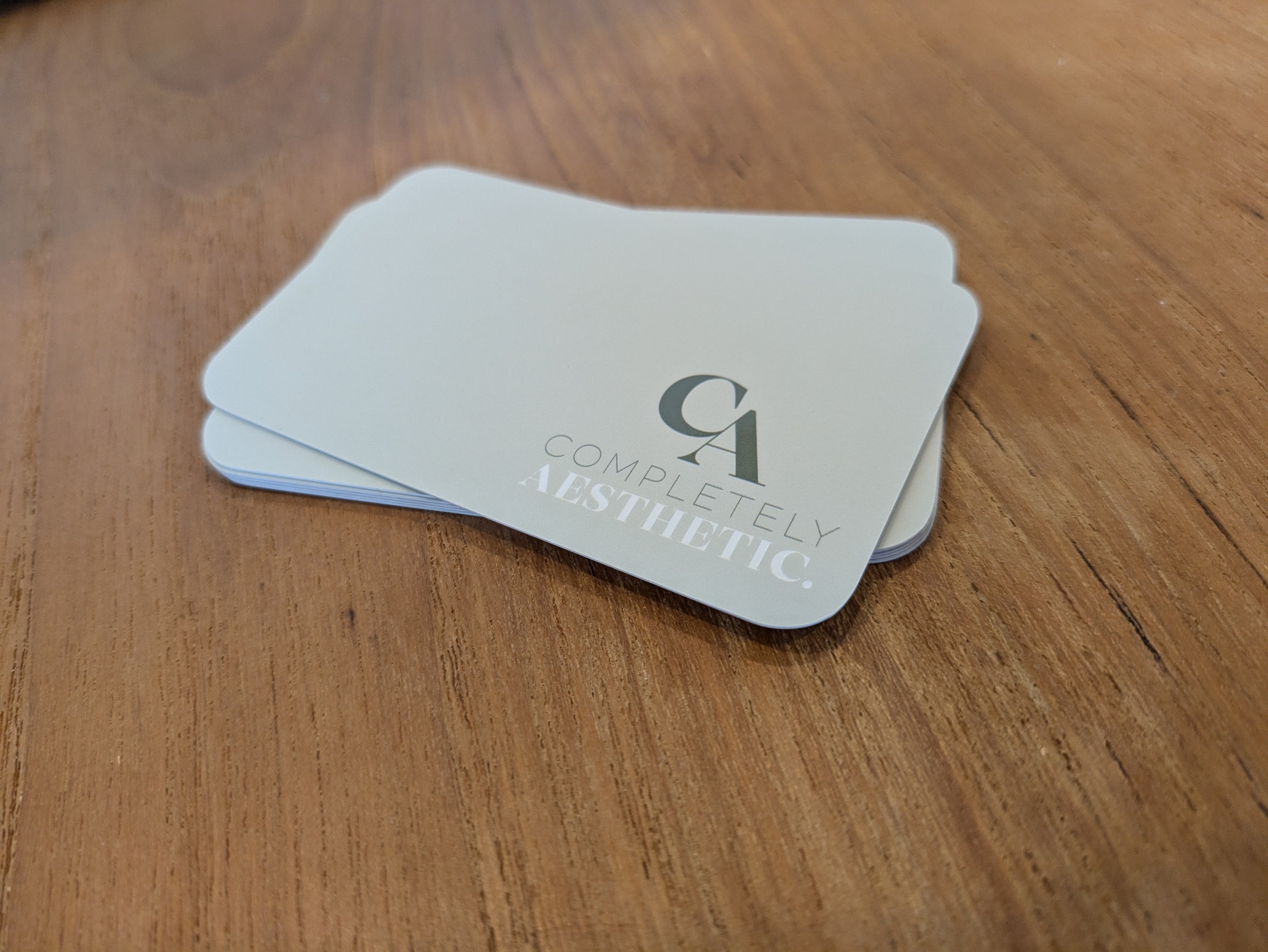 Completely Aesthetic business cards by Saltwater Sign Co.